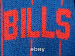 RARE FIND Vintage Buffalo Bills Cliff Engle Lined Sweater Jacket Metal Zip Med