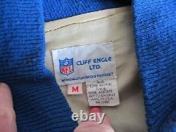 RARE FIND Vintage Buffalo Bills Cliff Engle Lined Sweater Jacket Metal Zip Med