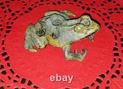 RARE Metal Frog Flower Frog 8 Holes Antique Hard to Find