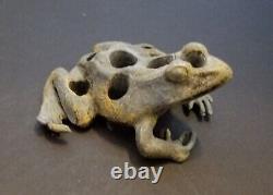 RARE Metal Frog Flower Frog 8 Holes Antique Hard to Find