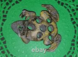 RARE Metal Frog Flower Frog 8 Holes Antique Hard to Find