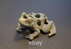 RARE Metal Frog Flower Frog 8 Holes Antique Hard to Find