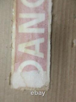 RARE NOS Vintage Danger Sign Metal Glass Smaltz Paint Industrial Tabaco paper