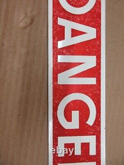 RARE NOS Vintage Danger Sign Metal Glass Smaltz Paint Industrial Tabaco paper