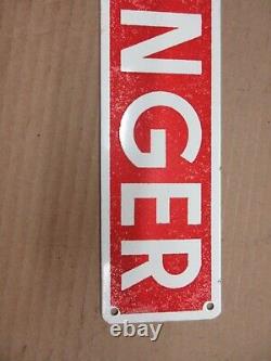 RARE NOS Vintage Danger Sign Metal Glass Smaltz Paint Industrial Tabaco paper