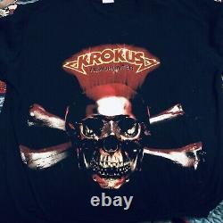RARE Original Krokus HeadHunter Vintage Heavy metal T-shirt 1983 Rock Tee