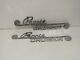 Rare Pair Perris Cruiser Emblems Trim Trailer Metal Vintage Nameplates Chrome