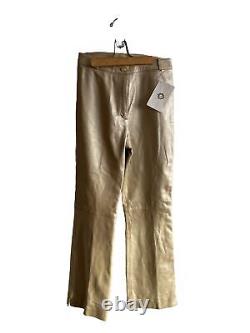 RARE St John Sport by Marie Gray Metallic Gold Leather Pants VTG 90s Size 4 NWT