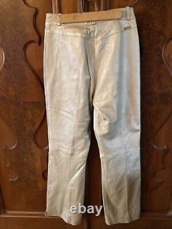 RARE St John Sport by Marie Gray Metallic Gold Leather Pants VTG 90s Size 4 NWT