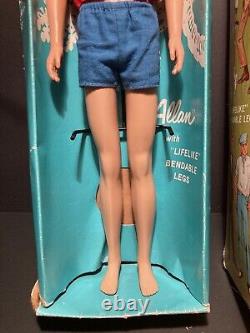 RARE VHTF Vintage Barbie Ken ALLAN Bend Leg Doll withbox/stand/swimsuit/sandals