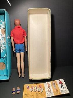 RARE VHTF Vintage Barbie Ken ALLAN Bend Leg Doll withbox/stand/swimsuit/sandals