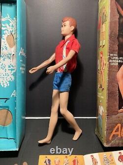 RARE VHTF Vintage Barbie Ken ALLAN Bend Leg Doll withbox/stand/swimsuit/sandals