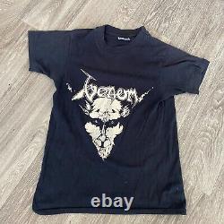 RARE VINTAGE Venom Black Metal 80s vintage band tee S Single Stitch