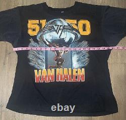 RARE VTG 80s Van Halen 5150 Kicks Tour Shirt Rock Metal Band Double Sided USA