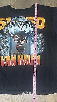 RARE VTG 80s Van Halen 5150 Kicks Tour Shirt Rock Metal Band Double Sided USA
