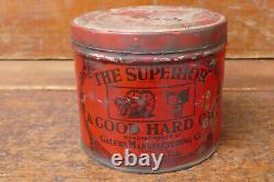RARE Vintage 1910s/1920s Galena SUPERIOR CUP GREASE 3lb Metal Grease Oil Can