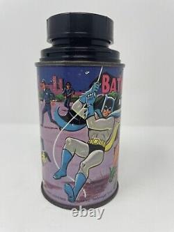 RARE Vintage 1965 Aladdin Batman And Robin Metal Thermos Riddler Joker Penguin