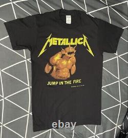 RARE Vintage 1984 Metallica Jump In The Fire Tee T Shirt 80s Metal Militia