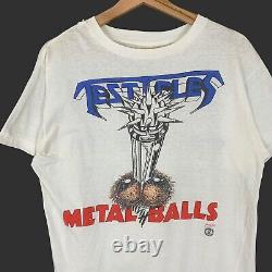 RARE Vintage 1988 Testament Metal Balls Tee T Shirt 80s