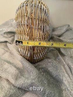 RARE Vintage Gold & Silver Koret Purse Woven Metal Basket Made In Italy 1960s