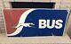 Rare Vintage Greyhound Bus Lines Metal Double Sided Advertising Sign 24 X 48