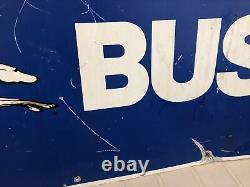 RARE Vintage Greyhound Bus Lines Metal Double Sided Advertising Sign 24 X 48