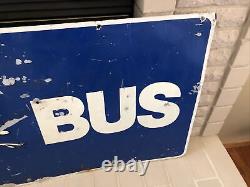 RARE Vintage Greyhound Bus Lines Metal Double Sided Advertising Sign 24 X 48
