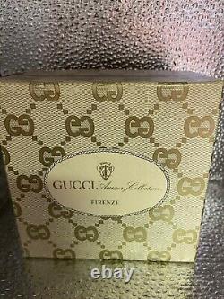 RARE Vintage Gucci GG Metal Minaudiere Shell Gold Evening Bag With Box