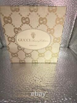 RARE Vintage Gucci GG Metal Minaudiere Shell Gold Evening Bag With Box