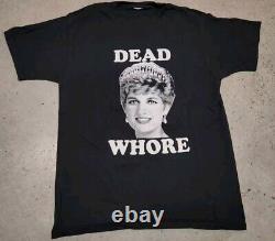 RARE Vintage Metal Princess Diana Dead Whre Black T Shirt L Rotten Cotton F