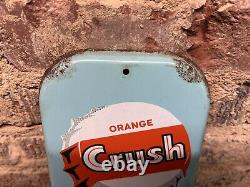 RARE Vintage Orange Crush Cola Soda Pop Metal Aqua Thermometer Sign Bottle Cap