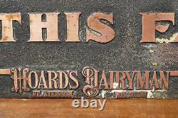 RARE Vintage Original Hoards Dairyman Holstein-Friesian Cow Metal Farm Sign