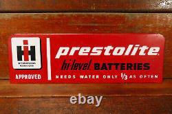 RARE Vintage Original INTERNATIONAL HARVESTER Prestolite Batteries Metal Sign