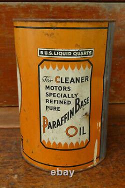 RARE Vintage Original OILZUM VITAFILM Motor Oil Metal 5 Quart Oil Can Empty