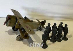 RARE Vintage Pressed Steel Metal Constructor Plane Russian Soviet Toy USSR