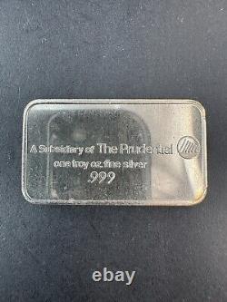 RARE Vintage Prudential Bache Metal Co. 1 oz. 999 Silver Bar