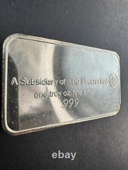 RARE Vintage Prudential Bache Metal Co. 1 oz. 999 Silver Bar