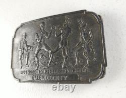 RARE Vintage Salem County Occult Belt Buckle Licensed To Perform Exorcism Metal