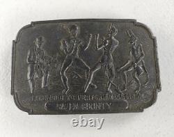 RARE Vintage Salem County Occult Belt Buckle Licensed To Perform Exorcism Metal