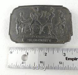 RARE Vintage Salem County Occult Belt Buckle Licensed To Perform Exorcism Metal