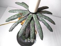 RARE Vintage Table Lamp Palm Tree Sailor Monkey Tropical Metal & Resin Unique