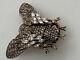 Rare Vintage Ciner Bronze Tone Metal & Crystals Insect Bug Moth Brooch Pin