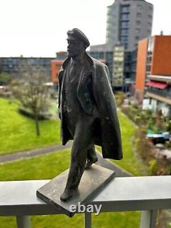 RARE vintage LENIN STATUE FIGURINE metal Soviet Russian USSR CCCP