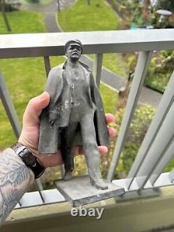 RARE vintage LENIN STATUE FIGURINE metal Soviet Russian USSR CCCP