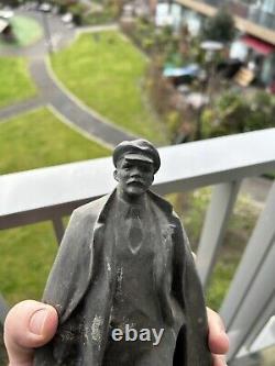 RARE vintage LENIN STATUE FIGURINE metal Soviet Russian USSR CCCP