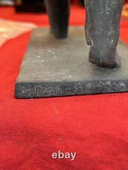 RARE vintage LENIN STATUE FIGURINE metal Soviet Russian USSR CCCP