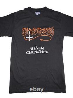 RARE vtg 1985 POSSESSED t-shirt L Seven Churches Thrash Death Metal 80s Venom