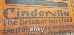 Rare 1930s Vintage Grimes Drinks Metal Sign Cinderella Fairy Soda Arkansas