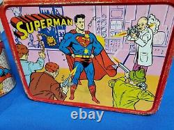 Rare 1967 Vintage Superman Metal Lunch Box Matching Thermos
