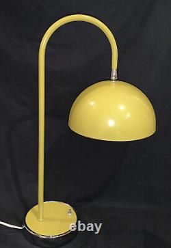 Rare 1968 Vintage Verner Panton Flowerpot Table Lamp Yellow Arched Metal Dome